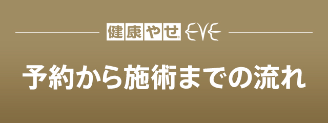 健康やせ&reg;EVE 予約から施術までの流れ