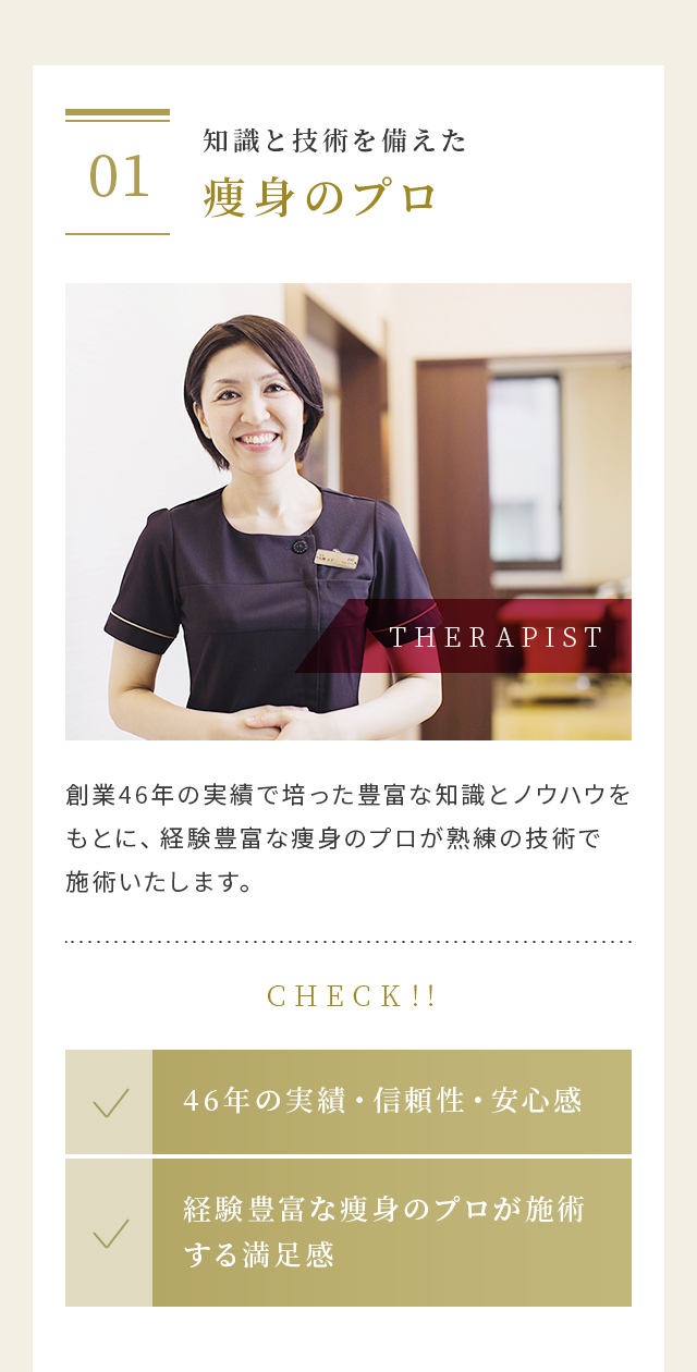 知識と技術を備えた痩身のプロ